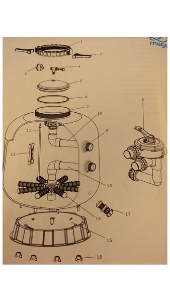 Mega S650R zandfilter side mount 16m³