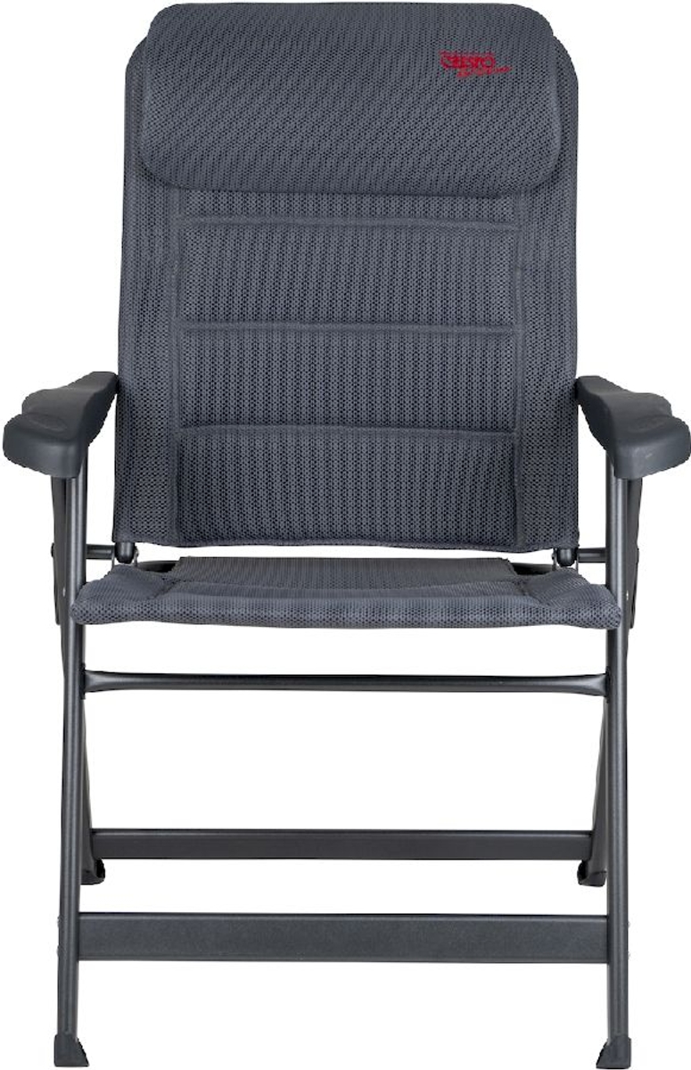 Crespo Compact Air-Deluxe AP-237 standenstoel Grijs vooraanzicht hoofdsteun ingeklapt