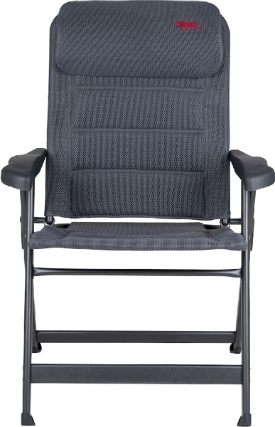 Crespo Compact Air-Deluxe AP-237 standenstoel Grijs vooraanzicht hoofdsteun ingeklapt