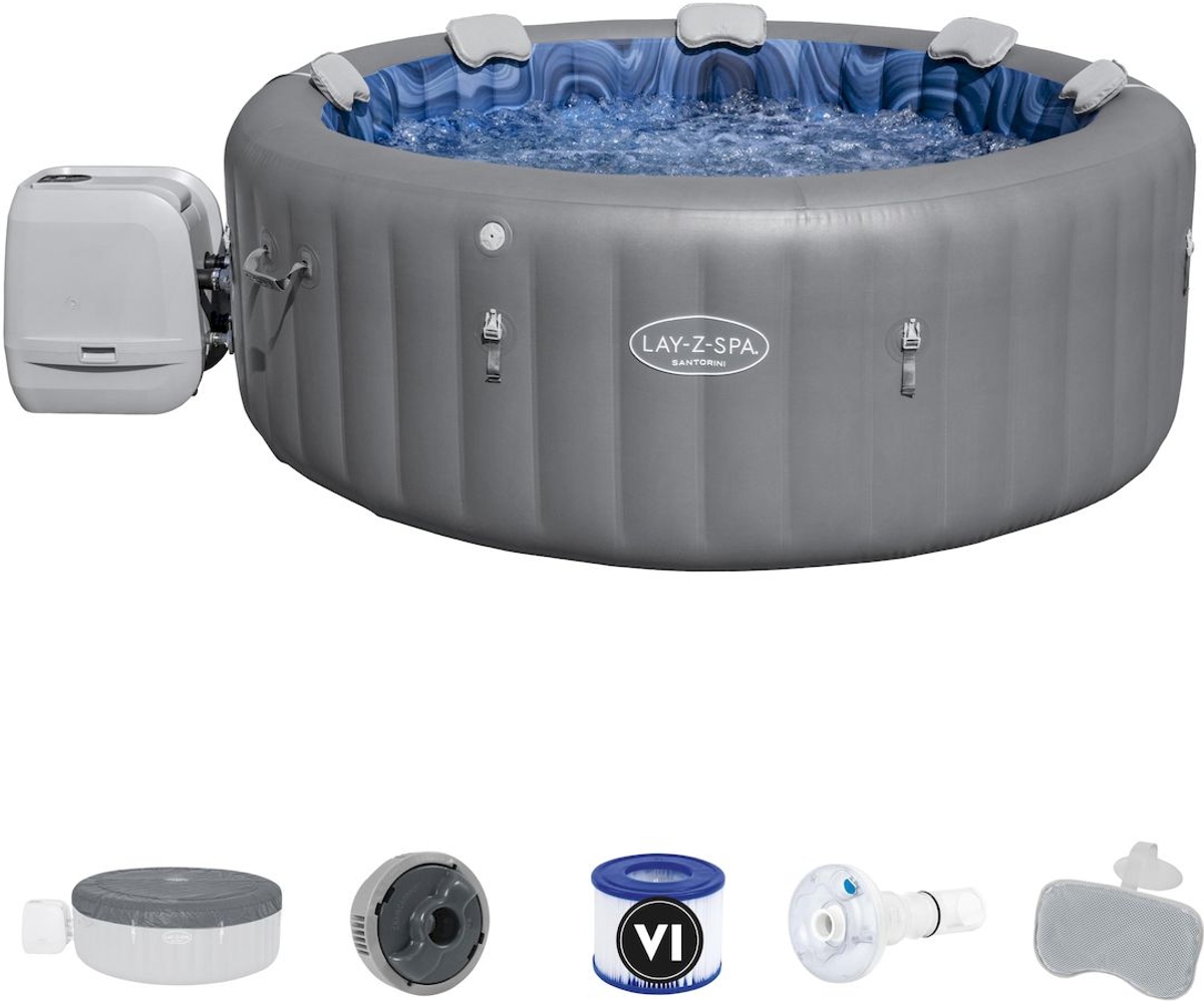 Lay-Z Spa Santorini HydroJet Pro opblaasbare spa - 7 persoons - pakket