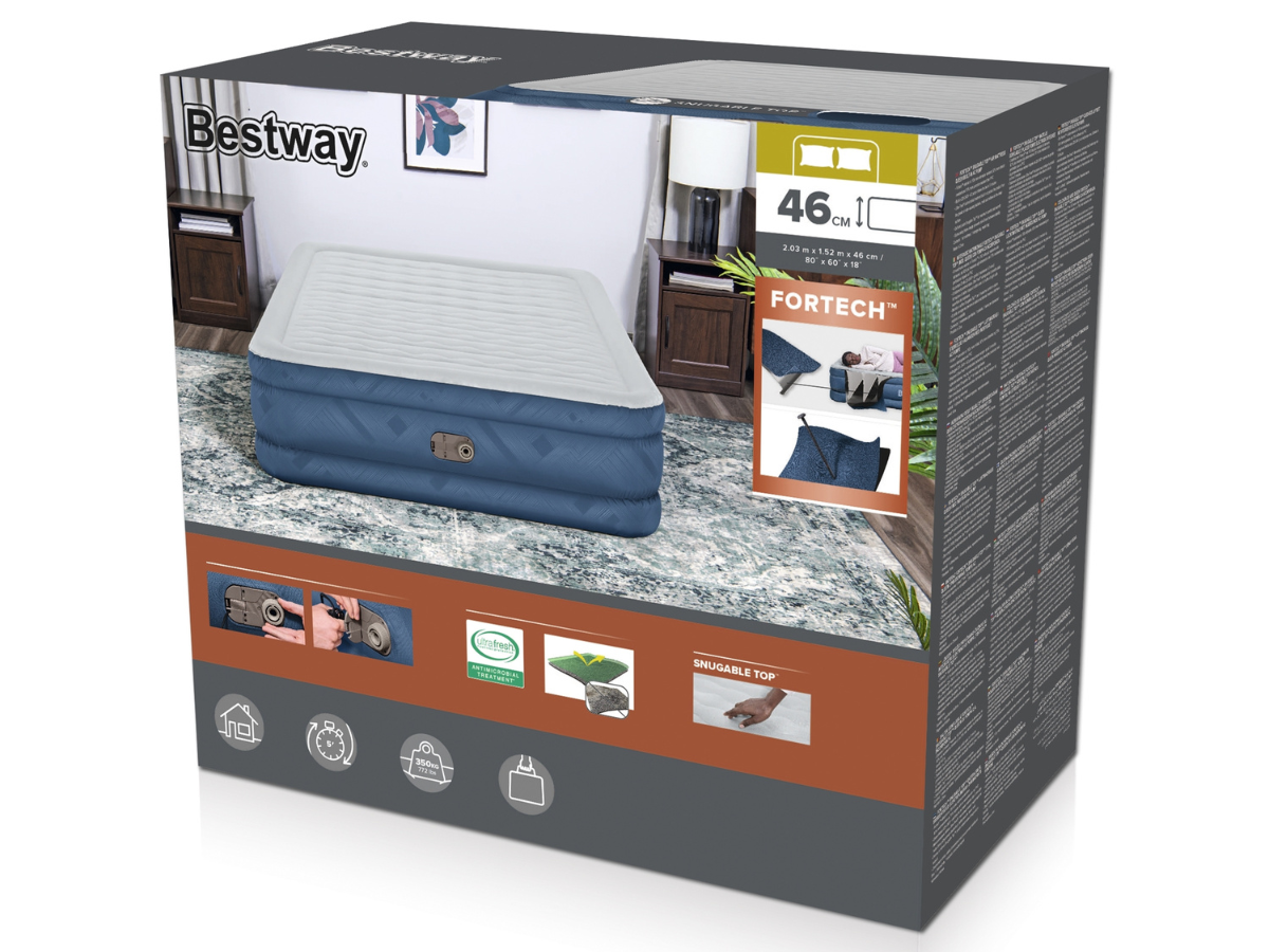 Bestway Fortech Tough Guard Snugable luchtbed - Queensize (152 cm)