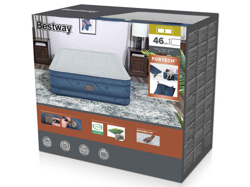 Bestway Fortech Tough Guard Snugable luchtbed - Queensize (152 cm)