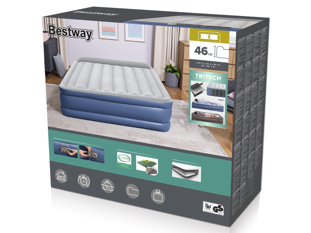 Bestway Tritech hoog luchtbed - Queensize (152 cm) - Met ingebouwde elektrische pomp