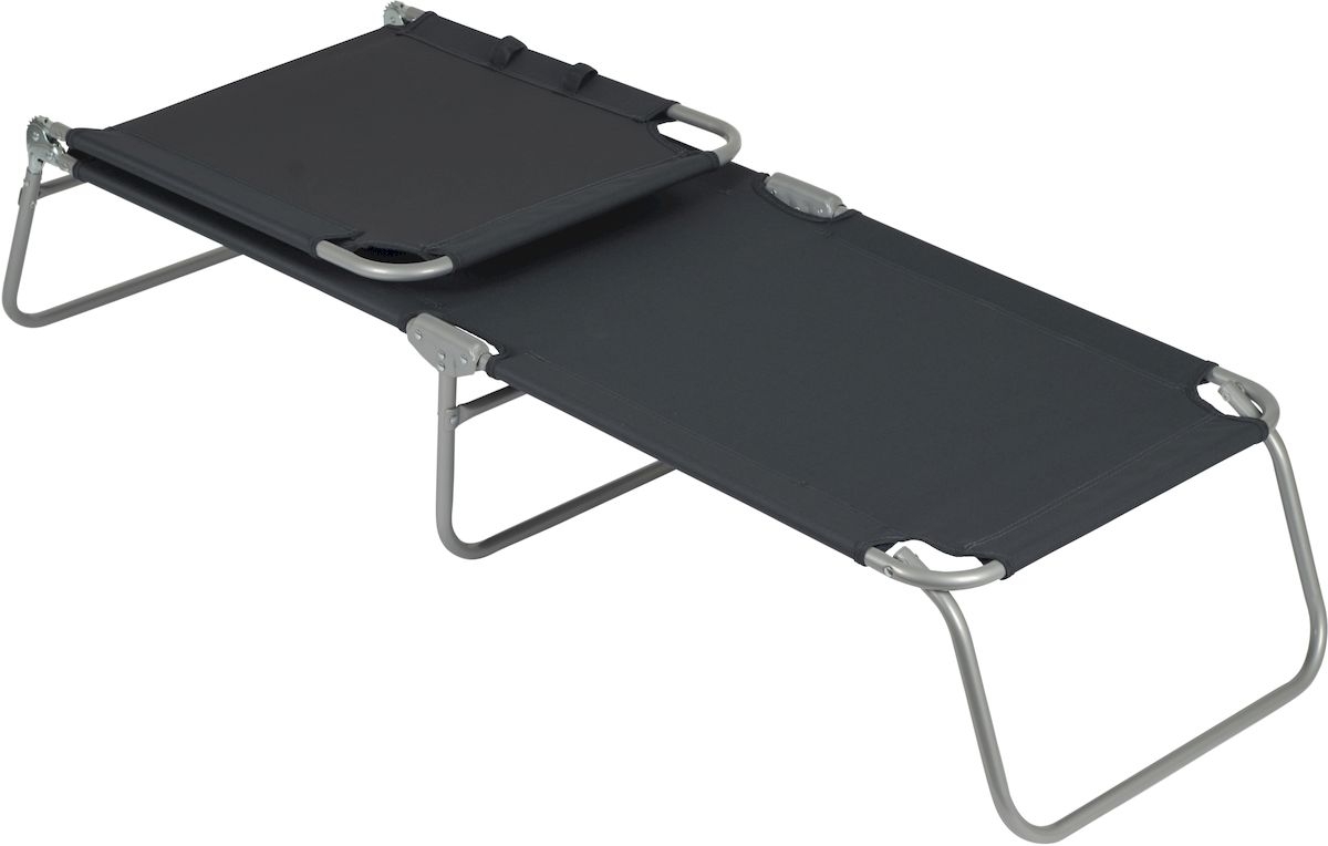 Bo-Camp Vouwbed - Grijs / rugleuning ingeklapt