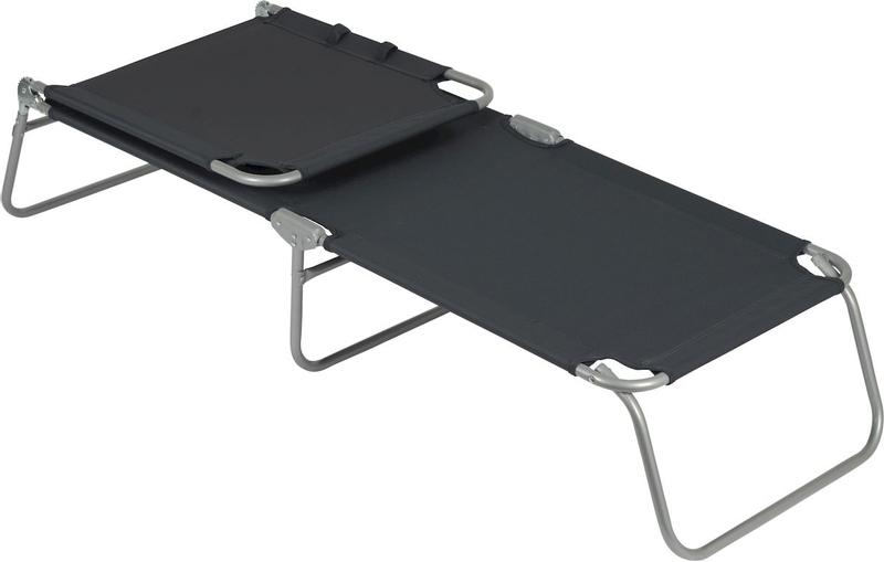 Bo-Camp Vouwbed - Grijs / rugleuning ingeklapt