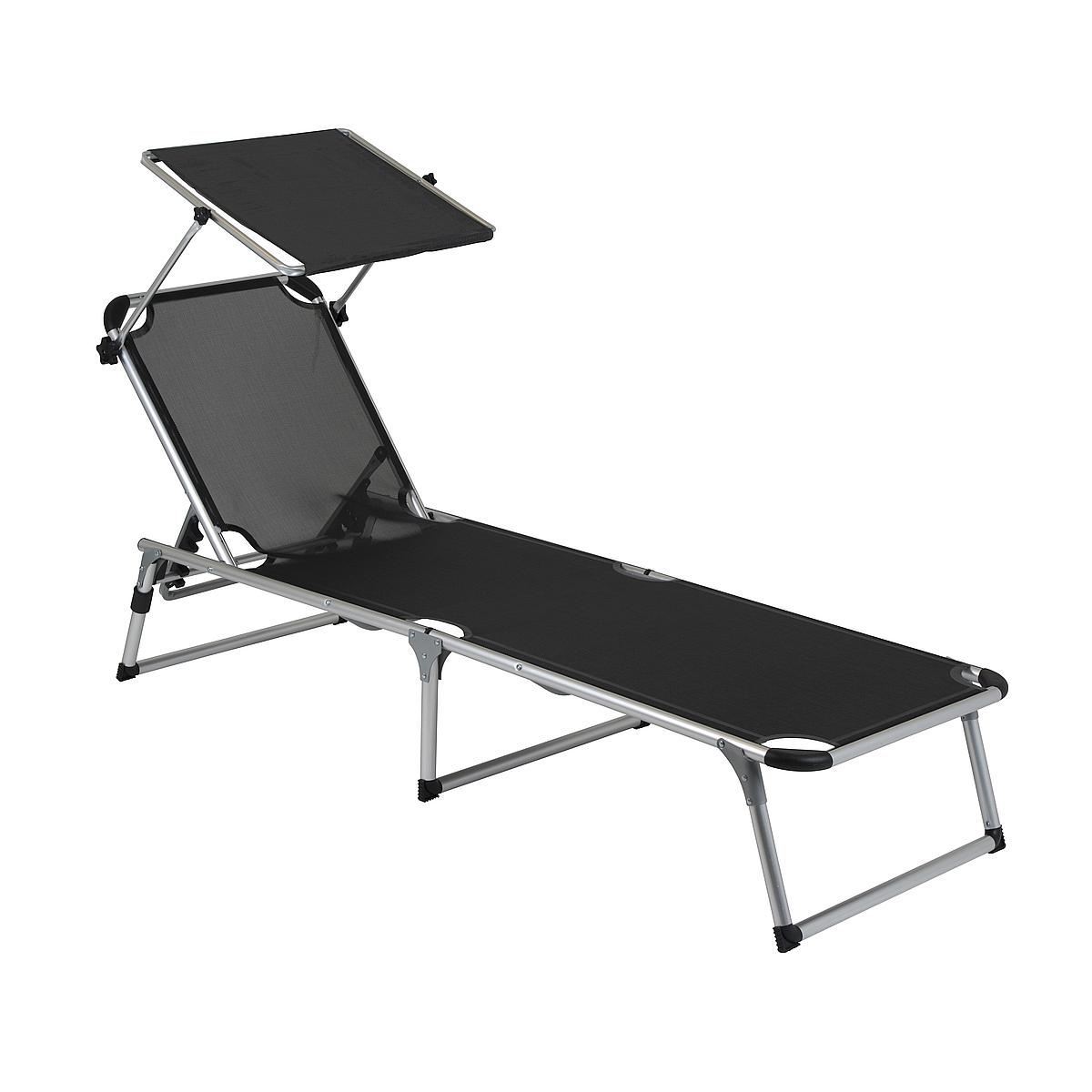 Bo Camp Red Mountain Ligbed met zonnescherm - zwart