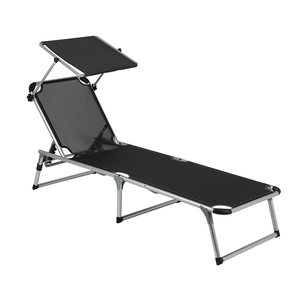 Bo Camp Red Mountain Ligbed met zonnescherm - zwart