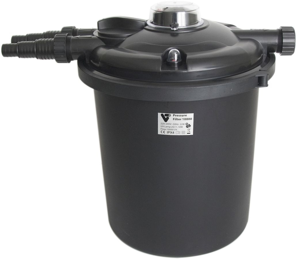 Velda VT 10000 drukfilter (met 18 watt UV-C) zijkant