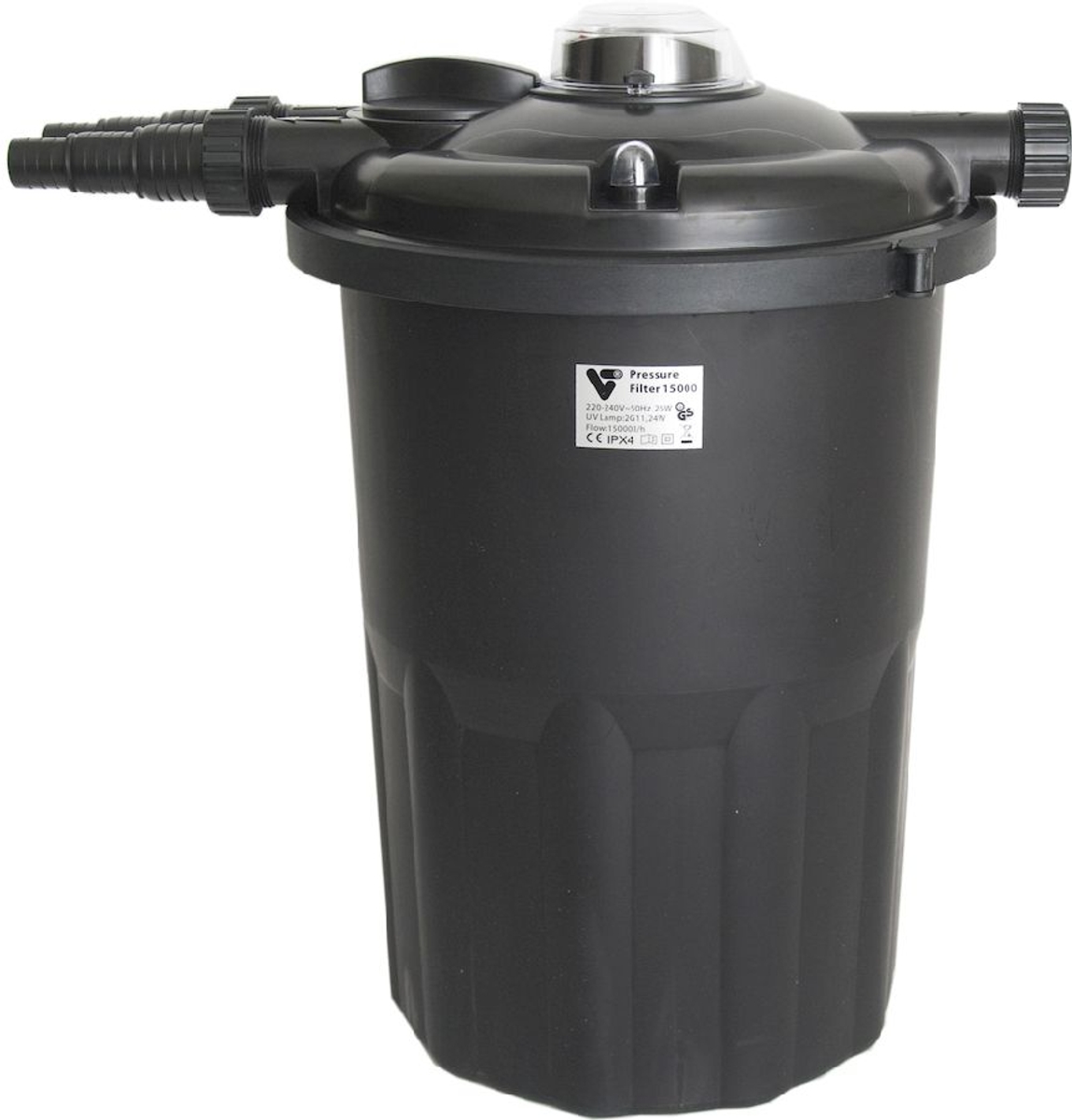 Velda VT 15000 drukfilter (met 24 watt UV-C) zijkant