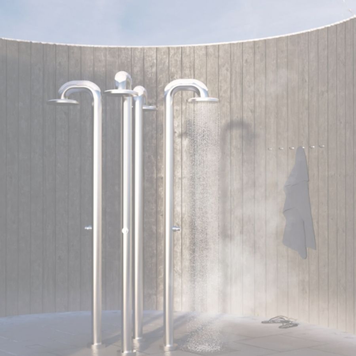 JEE-O Fatline Push buitendouche vorstvrij  - Geborsteld RVS