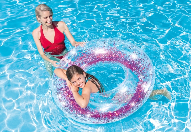 Intex glitter zwemband - 119 cm - roze