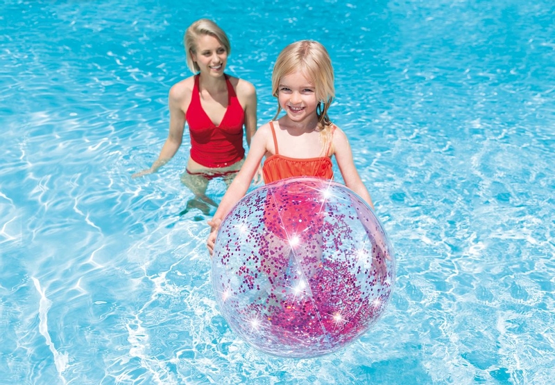 Intex glitter strandbal - 71 cm - roze