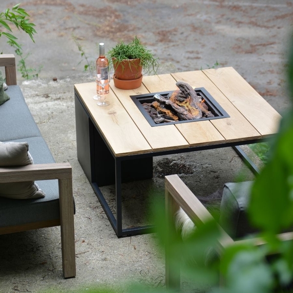 Cosi Cosiloft 100 vuurtafel zwart - teak