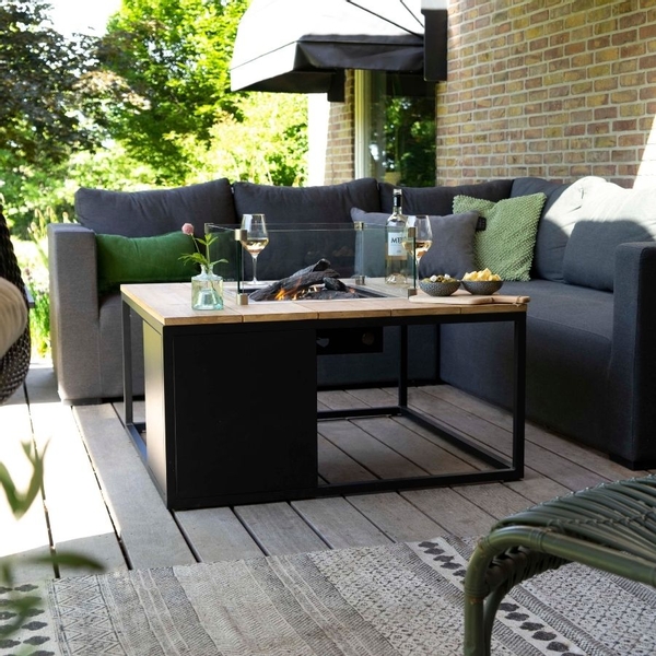 Cosi Cosiloft 100 vuurtafel zwart - teak