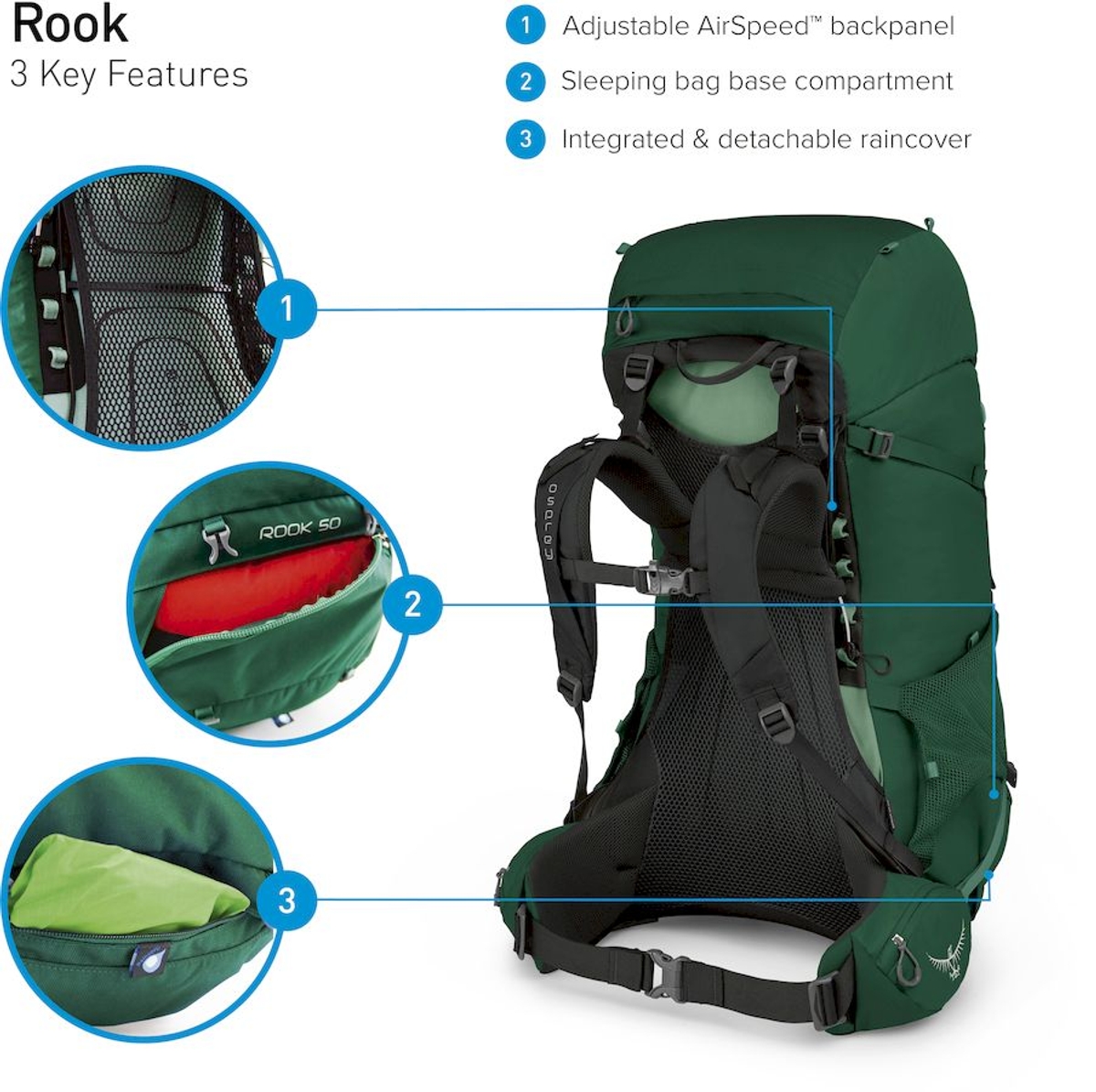 Osprey Rook 65L - zwart