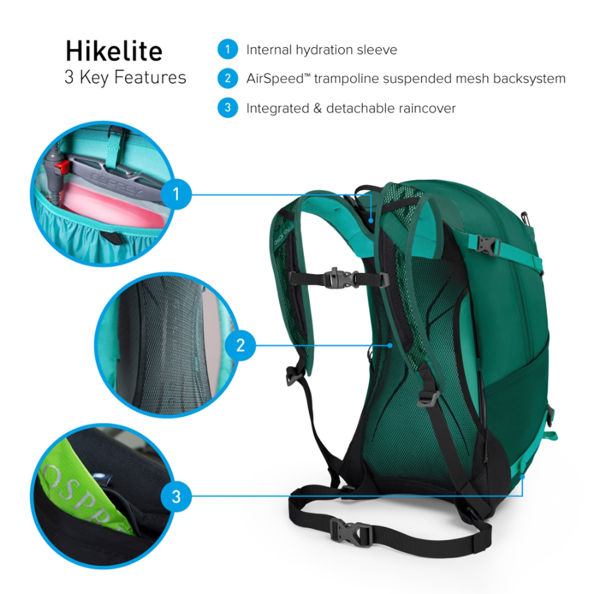 Osprey Hikelite rugzak 32L - zwart