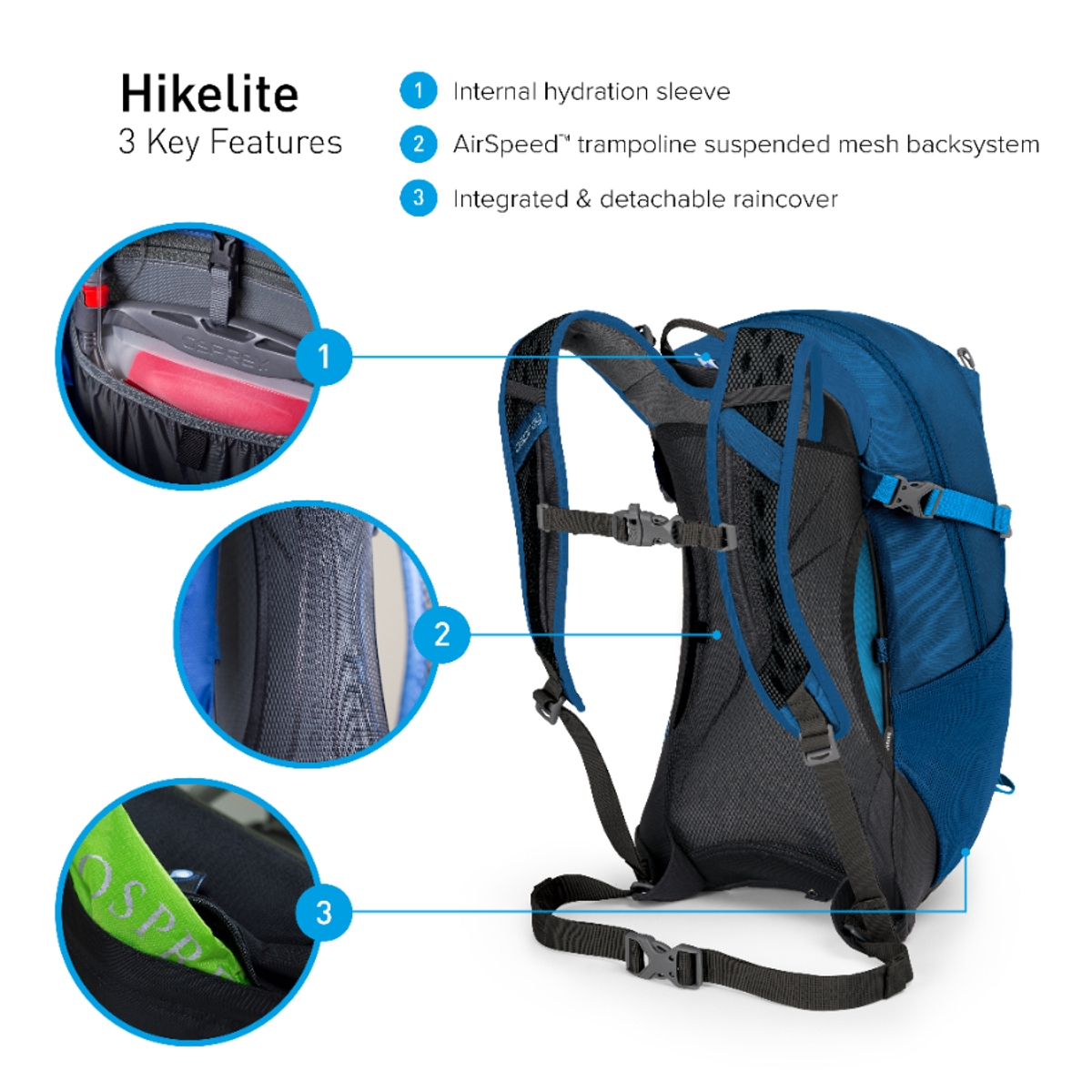 Osprey Hikelite rugzak 18L - zwart
