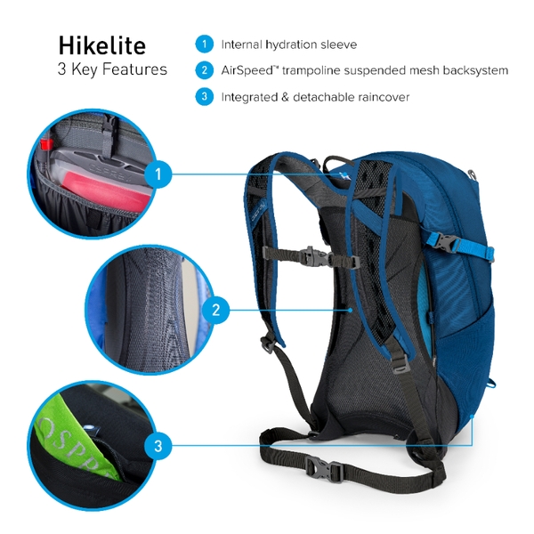 Osprey Hikelite rugzak 18L - zwart