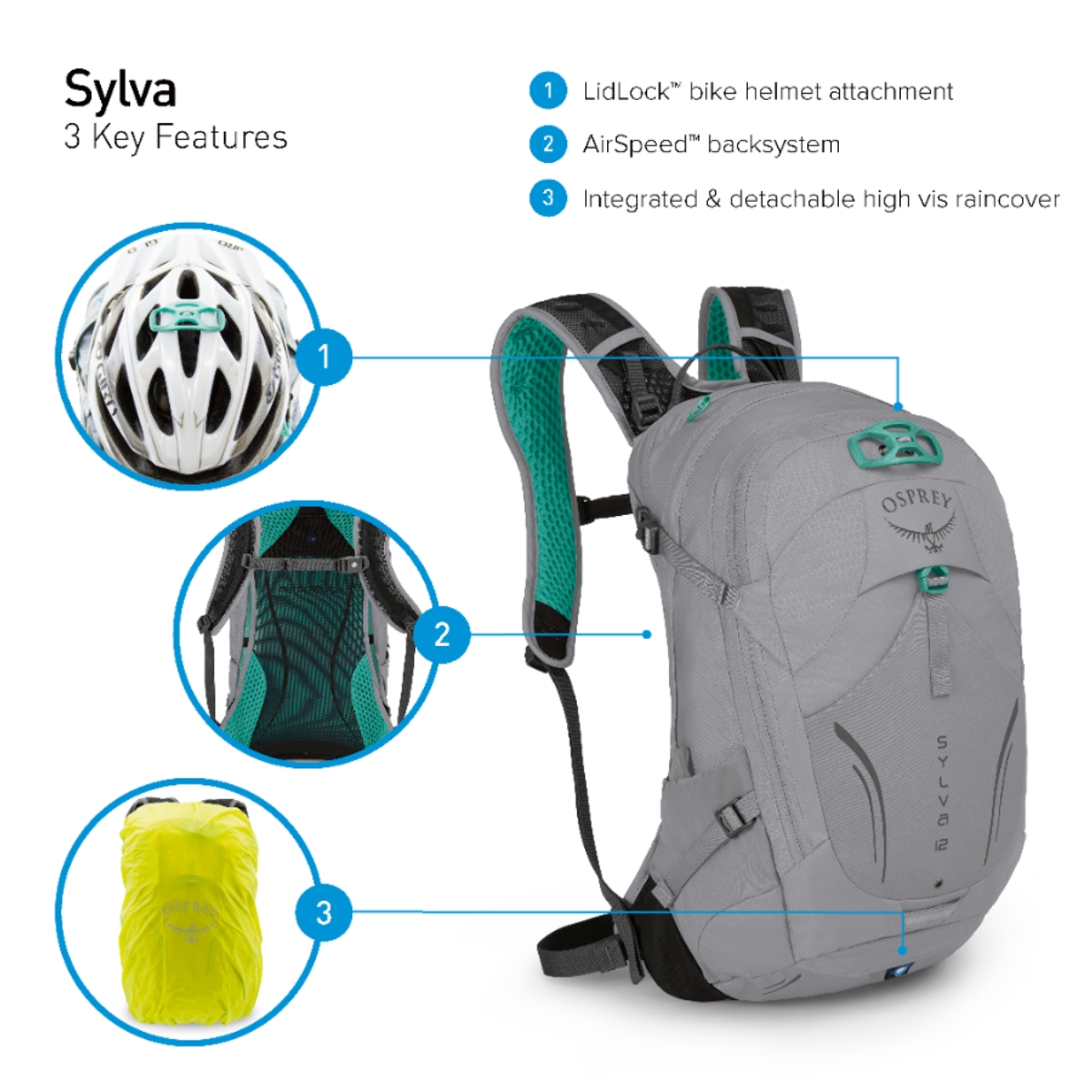 Osprey Sylva rugzak 12L - grijs