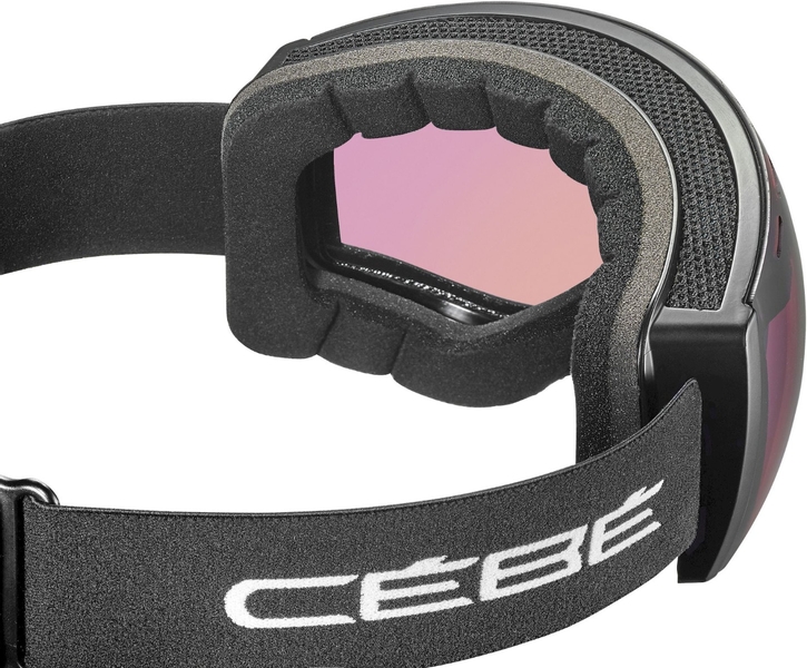 Cébé Cloud skibril - Mat Zwart - Roze lens