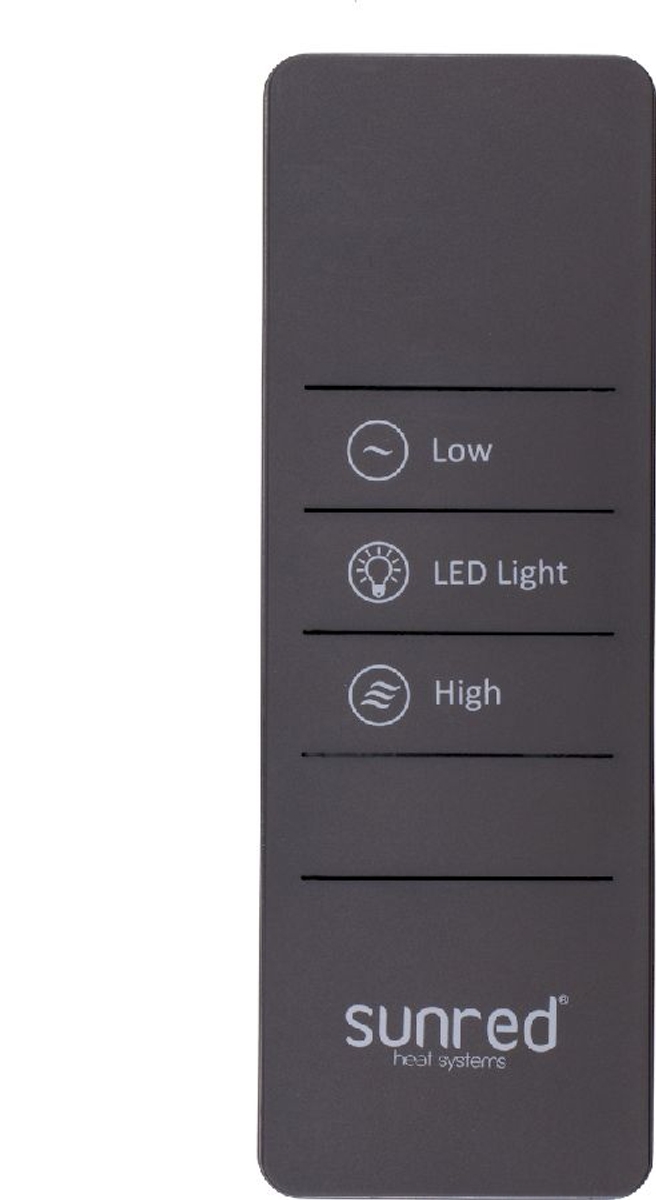 Sunred Heater Artix Hanging Grey 1800 terrasverwarmer afstandsbediening