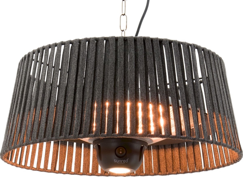 Sunred Heater Artix Hanging Grey 1800 terrasverwarmer zijkant aan