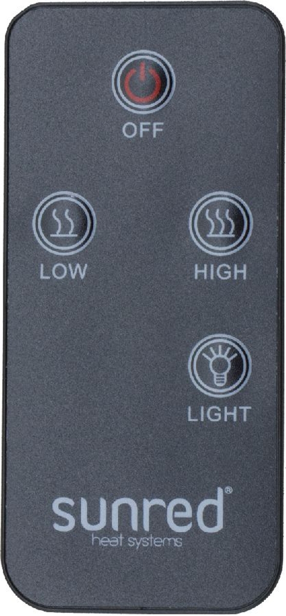 Sunred Heater Artix Hanging Grey 1500 terrasverwarmer afstandsbediening
