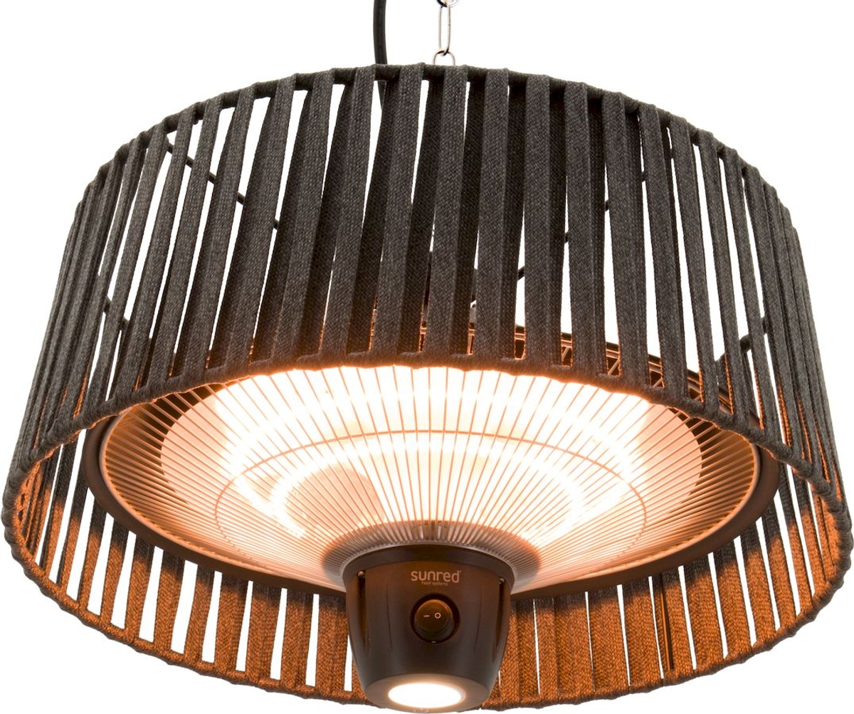 Sunred Heater Artix Hanging Grey 1500 terrasverwarmer schuin