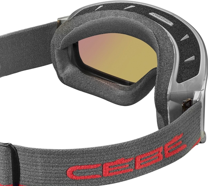 Cébé Ridge OTG Skibril - Mat Grijs - Rode lens
