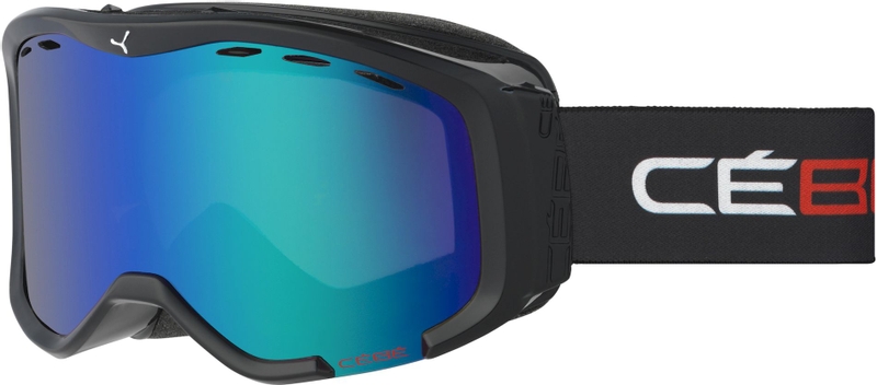 Cébé Junior Cheeky OTG skibril - Zwart/Rood - Bruine + Blauwe lens