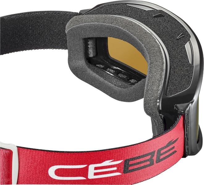 Cébé Junior Cheeky OTG skibril - Zwart/Rood - Bruine + Blauwe lens