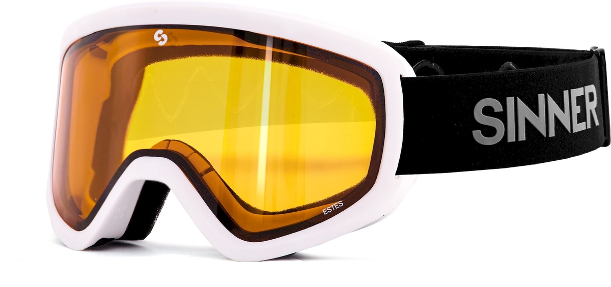 Sinner Estes skibril - Mat Wit - Oranje lens