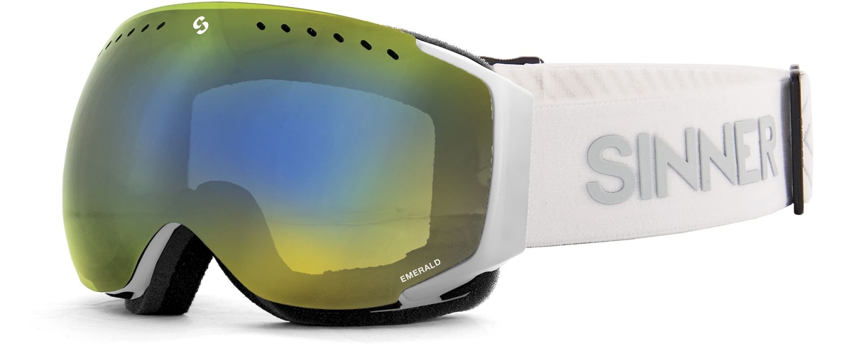 Sinner Emerald skibril - Mat Wit - Gouden lens