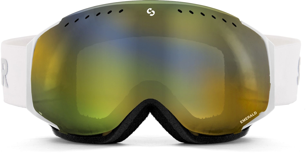 Sinner Emerald skibril - Mat Wit - Gouden lens