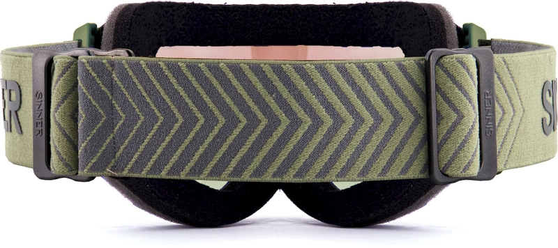 Sinner Emerald skibril - Mat Groen - Rode lens