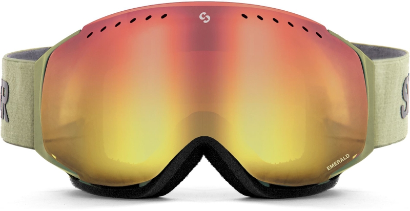 Sinner Emerald skibril - Mat Groen - Rode lens