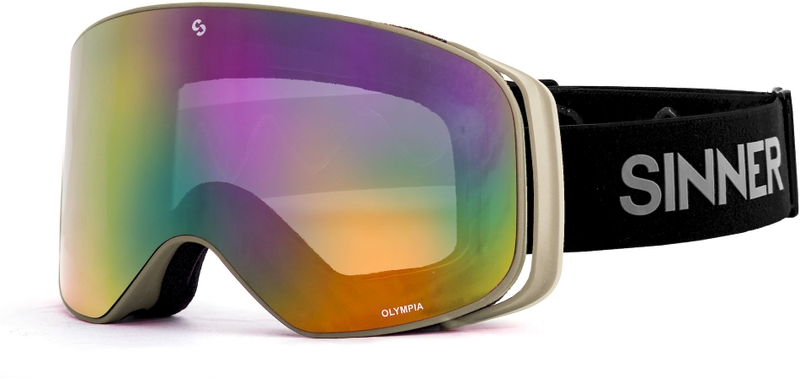 Sinner Olympia skibril - Mat Lichtgrijs - Rode lens