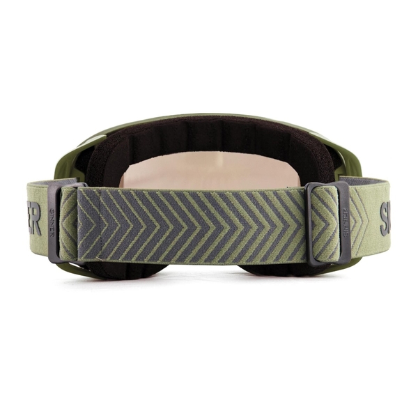 Sinner Olympia skibril - Mat Groen - Rode lens - achterkant