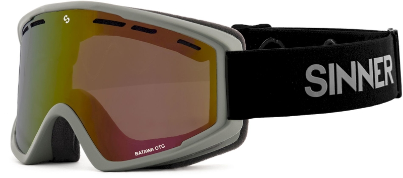 Sinner Batawa OTG skibril - Mat LIchtgrijs - Rode lens