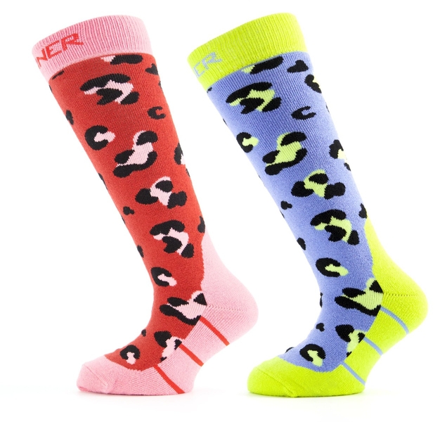 Sinner kinder skisokken - Roze/Blauw