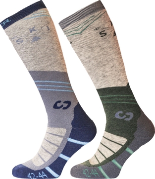 Sinner Mountain skisokken - Heren - Grijs - 2 paar