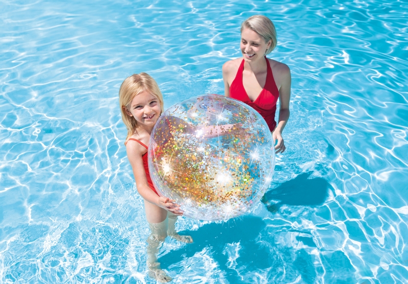 Intex glitter strandbal - 51 cm - Geel