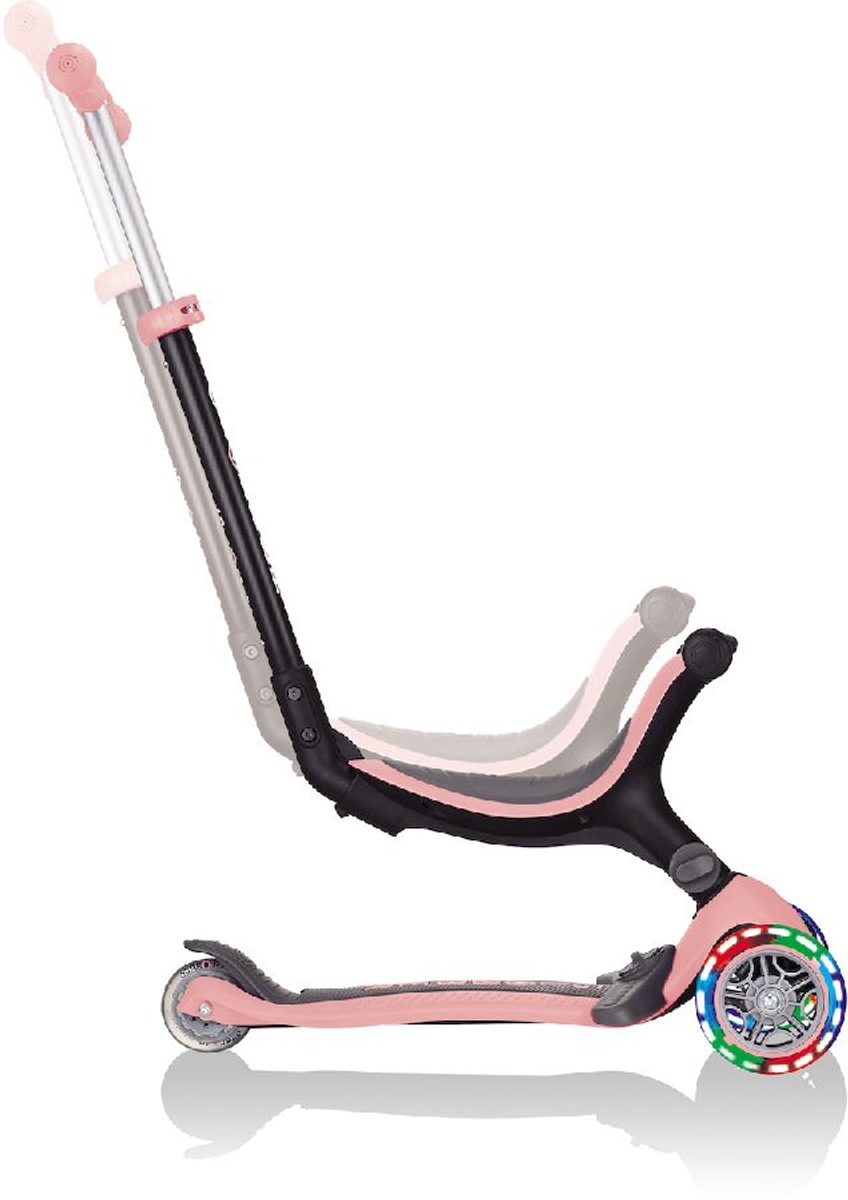 Globber Go Up Foldable Plus Lights Pastel 3-in-1 step - Roze