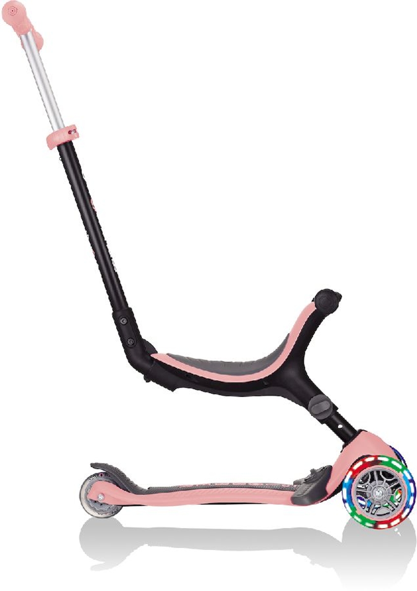 Globber Go Up Foldable Plus Lights Pastel 3-in-1 step - Roze