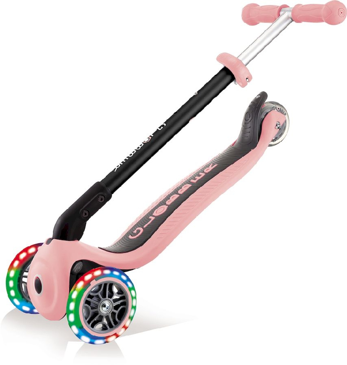 Globber Go Up Foldable Plus Lights Pastel 3-in-1 step - Roze