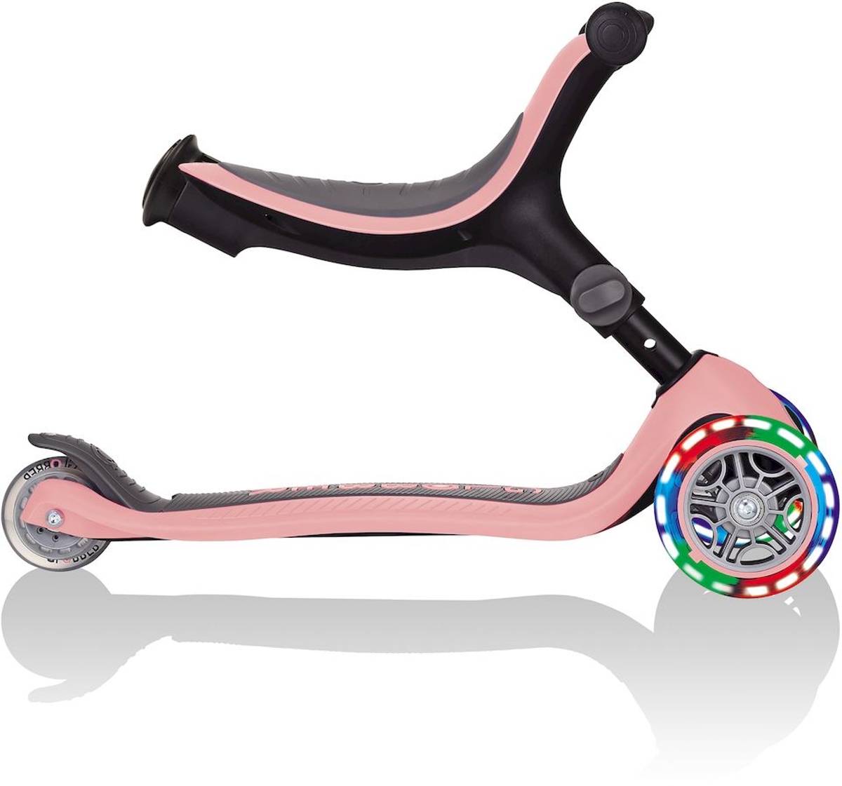 Globber Go Up Foldable Plus Lights Pastel 3-in-1 step - Roze