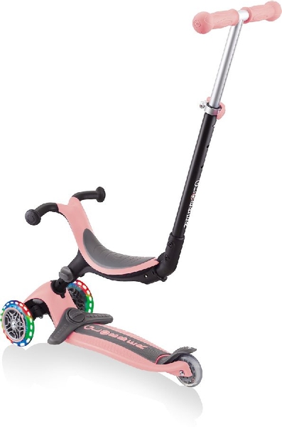 Globber Go Up Foldable Plus Lights Pastel 3-in-1 step - Roze