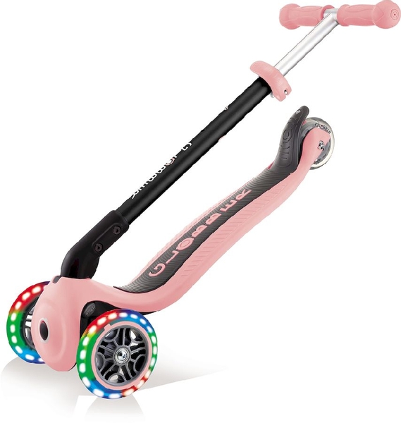 Globber Go Up Foldable Plus Lights Pastel 3-in-1 step - Roze