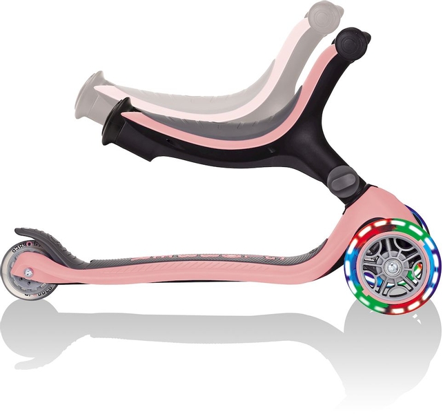 Globber Go Up Foldable Plus Lights Pastel 3-in-1 step - Roze