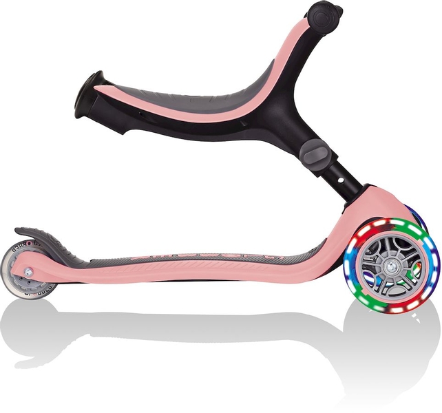 Globber Go Up Foldable Plus Lights Pastel 3-in-1 step - Roze